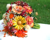 Wedding Bridal Brooch Bouquet  FALL FIESTA 3 - by hairbowswonderworld