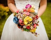 MC custom made to order Wedding bouquet - Bridal brooch  bouquet EVERLASTING LOVE -  all roses heart shaped, hairbowswonderworld