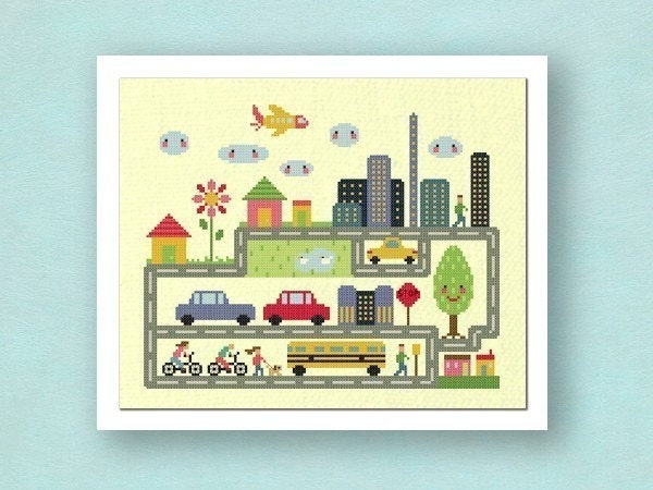 Dream City. Large Cross Stitch Pattern PDF File