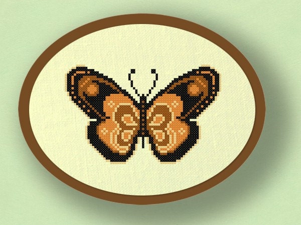 Brown Butterfly. Cross Stitch PDF Pattern