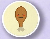 Happy Fried Drumstick. Cross Stitch PDF Pattern