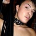 BDSM Black Leather Filigree Choker / Slave Collar - Sade Design