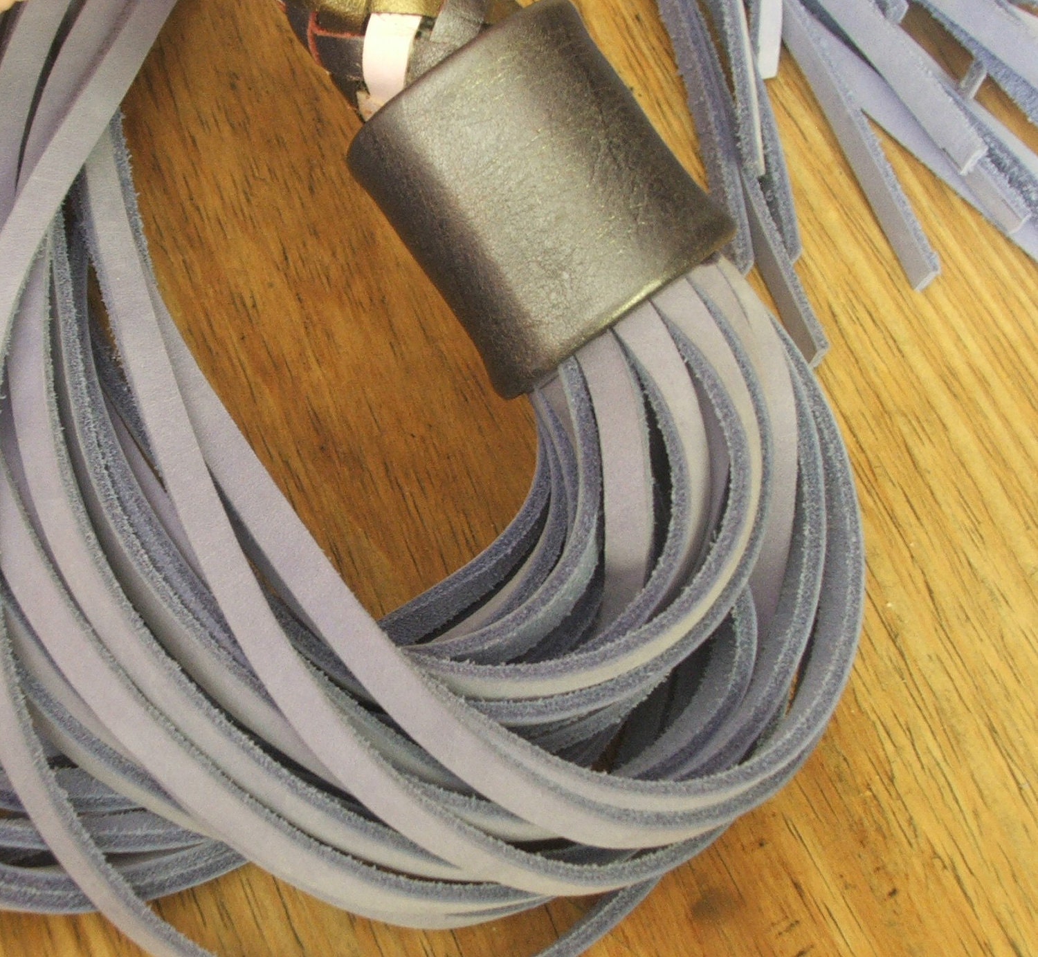 Purple Leather Whip Flogger,  BDSM fetish bondage