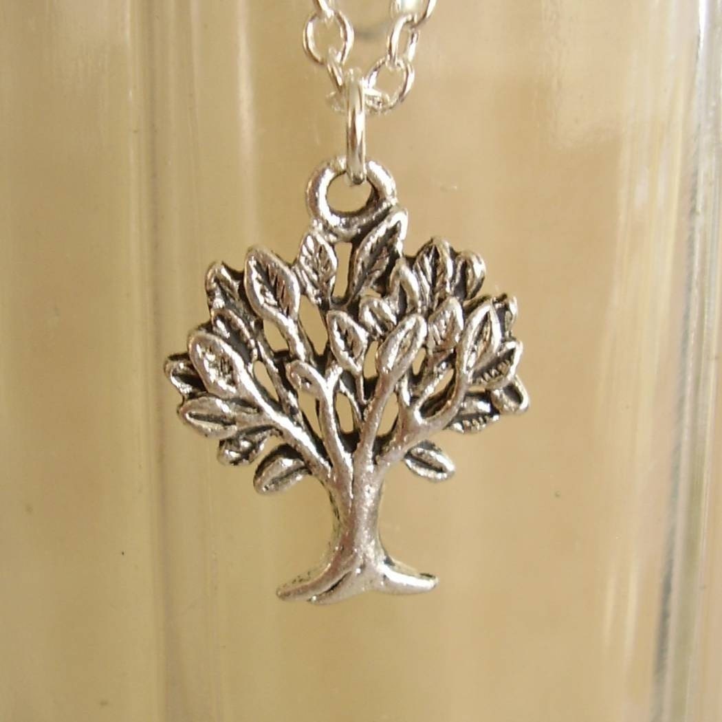 Hug a Tree. Silver Tree Necklace Simple Everyday Charm