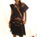 Beautiful handmade Mexican embroidered tunic dress M or L Magic Night color dark navy