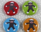 Sock Monkey Mini Button Set