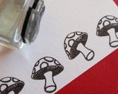 Mushroom Rubber Stamp -  Handmade rubber stamp by BlossomStamps