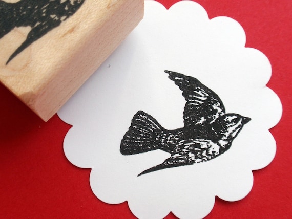 Flying Bird Rubber Stamp Photopolymer - Handmade by BlossomStamps