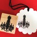 Chandelier Silhouette Rubber Stamp - Sz Small - Handmade rubber stamps by BlossomStamps