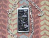 Resin Flower Metal Rectangle Necklace