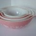 Vintage Pyrex Gooseberry Pink Cinderella Bowl Set