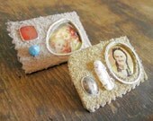 Young Lovers. Brooch. Handmade, mixed media.