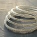 Sterling silver bangle bracelets , three 3 bangles, wire crochet