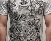 Albrecht Durer - Battle of Angels - American Apparel Mens t shirt  /  Unisex t shirt ( Albrecht Durer t shirt )