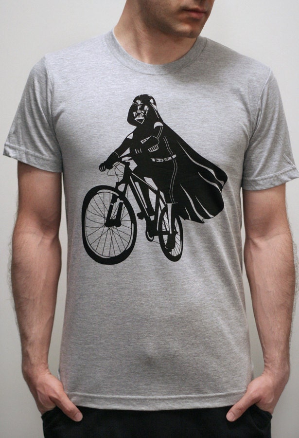 Darth Vader is Riding It - Mens shirt / Unisex shirt printed with ECO ink ( Star Wars / Darth Vader bike shirt )