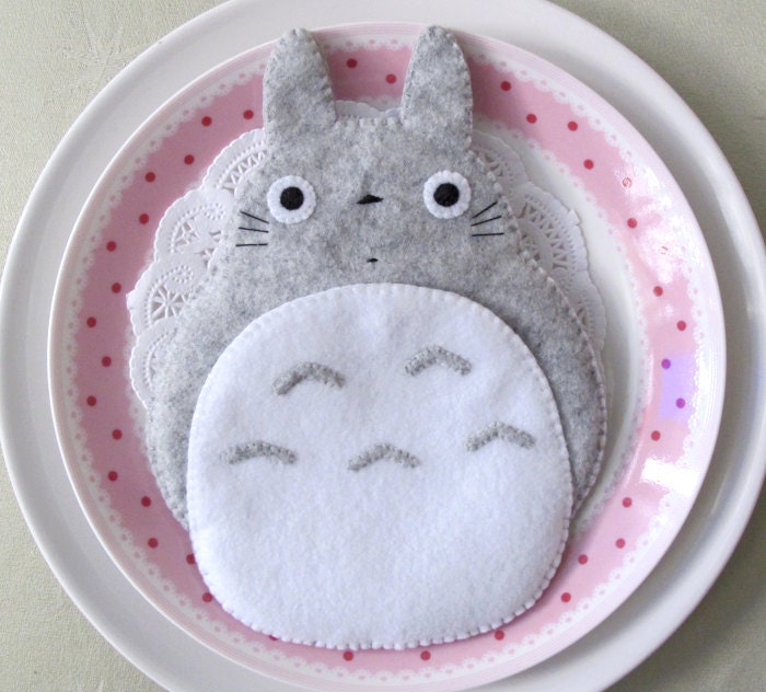 Totoro My Neighbour Big Cute Grey iPhone4/5 Camera Felt Case button closure Samsung S2