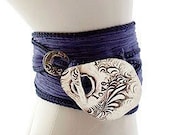 Better Homes and Gardens Holiday Gift Guide Featured Jewelry, Serenity Wrap Bracelet, LOVE, STERLING Silver Toggle and Hand Dyed Silk Ribbon