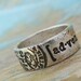 Recycled Silver Ring, Eco Friendly Jewelry, Postmark Stamped Jewelry, World Map Traveler Ring, Fine Silver, Sizes 4 5 6 7 8 9 10 11 12 13 14