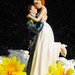 Police Officer COP law enforcement Gun Wedding Cake Topper sexy pose Bride uniform Kiss Lift