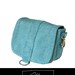 Saddle pouch in azure ribbed canvas