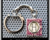Keychain TYPEWRITER KEY INITIAL - Damask - Scrabble tile Key Chain or Choose Any Design from my Shop ... handmade by Pieces Of Me Pendants