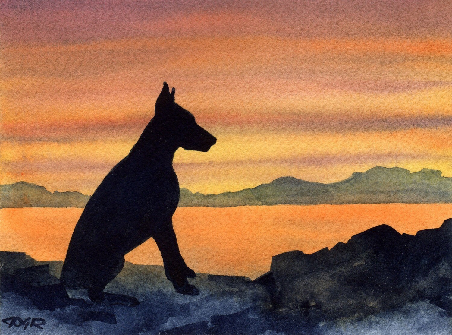sunset dog