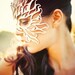 Flame leather mask in white