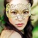 Masquerade mask in gold leather "Victoriana"