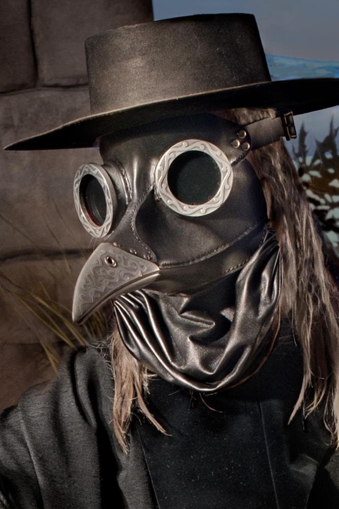 Steampunk Plague Doctor Mask in black "Ichabod"