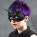 Unicorn mask in black leather