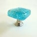 Turquoise Fused Glass Drawer Pull Cabinet Knob Hardware