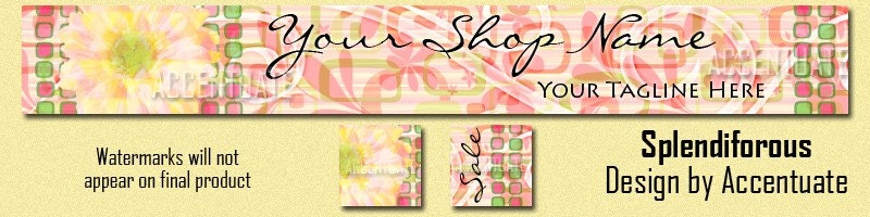 SPLENDIFOROUS ------ Premade Etsy Shop Banner Avatar Set - One Of A Kind (OOAK) & Fabulous - by Accentuate