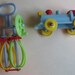 Two Vintage Plastic Moving Toys - Egg Beater and Train