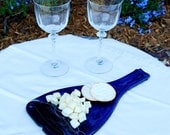 Cobalt Blue Wine Bottle Cheese Board - Eco-Friendly Moscato D'Asti Bottle - Cheese Spreader