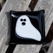 Reserved for Alia - SALE Ghost Halloween Fused Glass Dish, Candy Dish, Soap Dish, Decoration