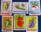 Romanian vegetable stamp set - postage stamp ephemera