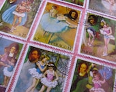 vintage ballerina stamp set - postage stamp ephemera - vintage