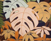 vintage fabric - jungle colors  
