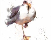 Seagull Print 8x10, seagull painting, beach house art, beach home decor, coastal art, seaside decor