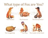 Watercolor Foxes Print, fox, coworker gift