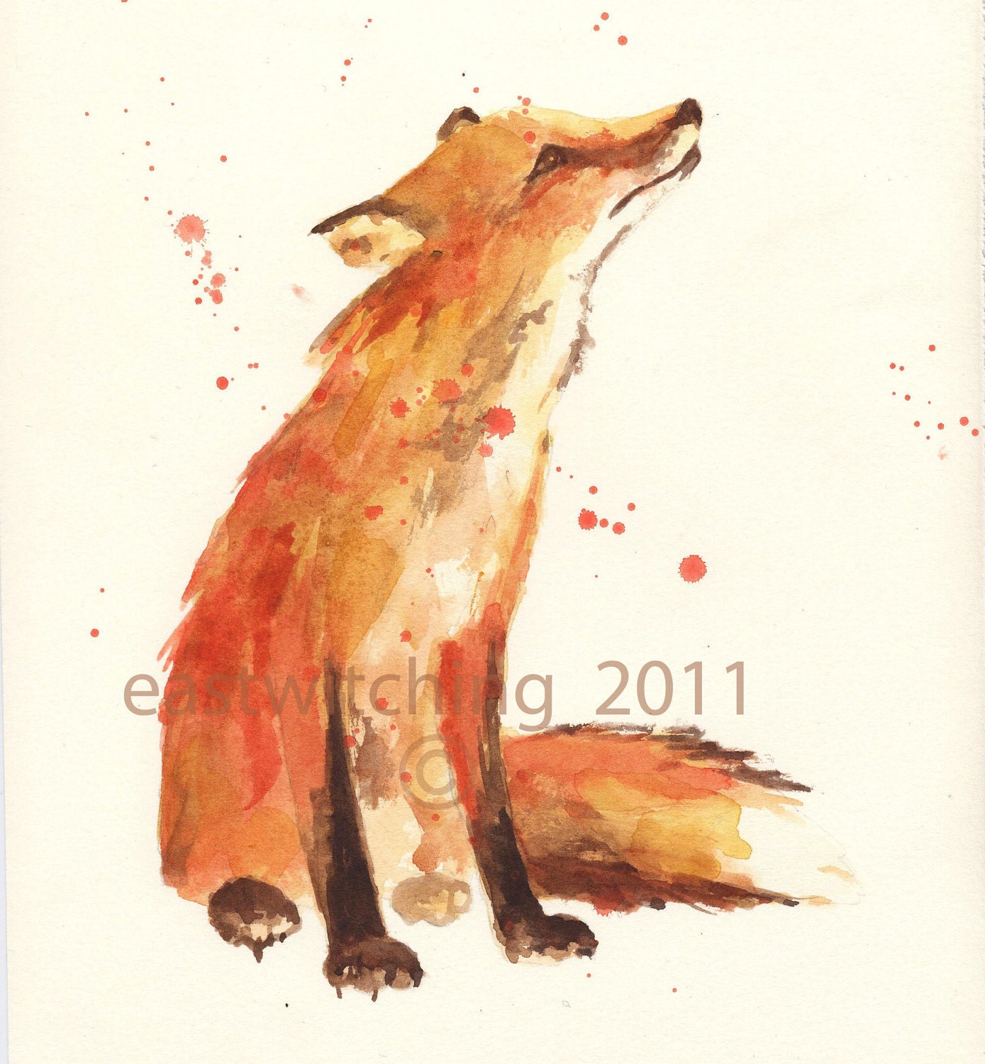 Innocent FOX Watercolor Print - 8x10 inches - Trust - As seen in Easy Living Magazines UK September Issue