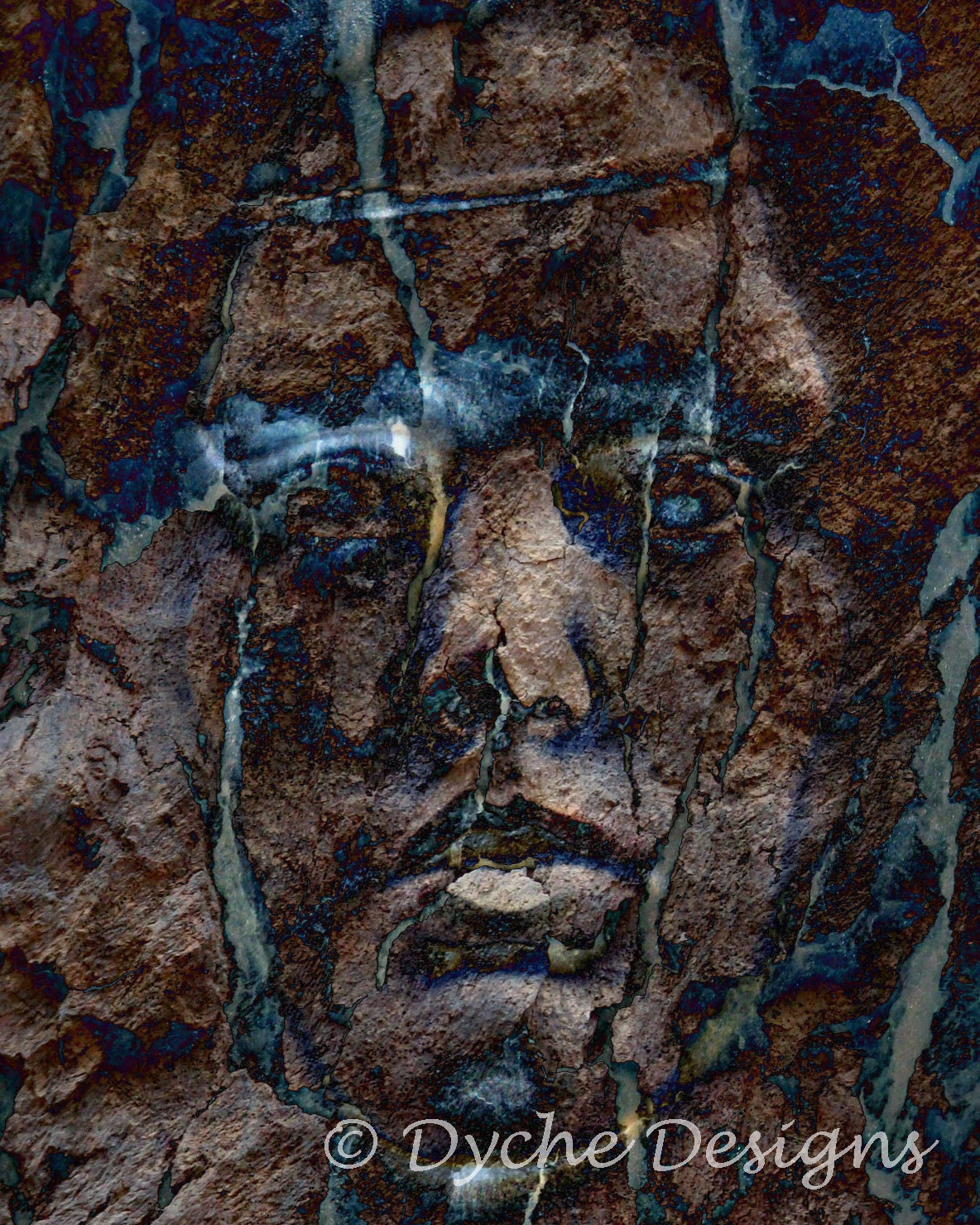 Distorted Face III - Textured Digital Art Photo Print