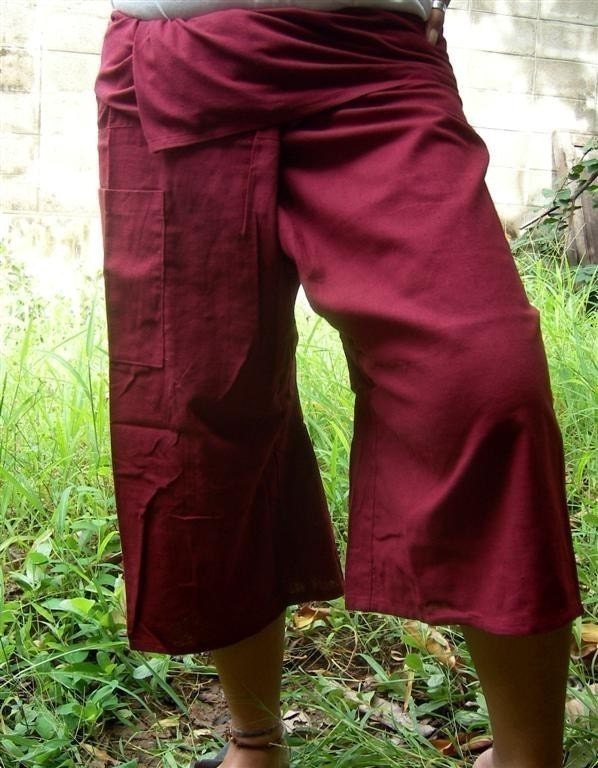 CriMsoN CoTTon THAI Fisherman Wrap Pants PERFECT for All Size......3/4 Length