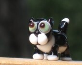 Tux the Black and White Cat Lampwork Bead