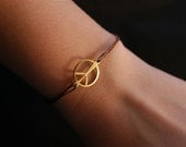 Peace Bracelet, Cord Bracelet, Peace Sign Bracelet, Thin Bracelet