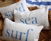 Beach Pillow Set of Three Throw Pillows Cottage Decor- Made to Order