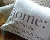 Personalized Pillow Cover Custom Family Name Traditional Design- Made to Order- Pillow Insert Included