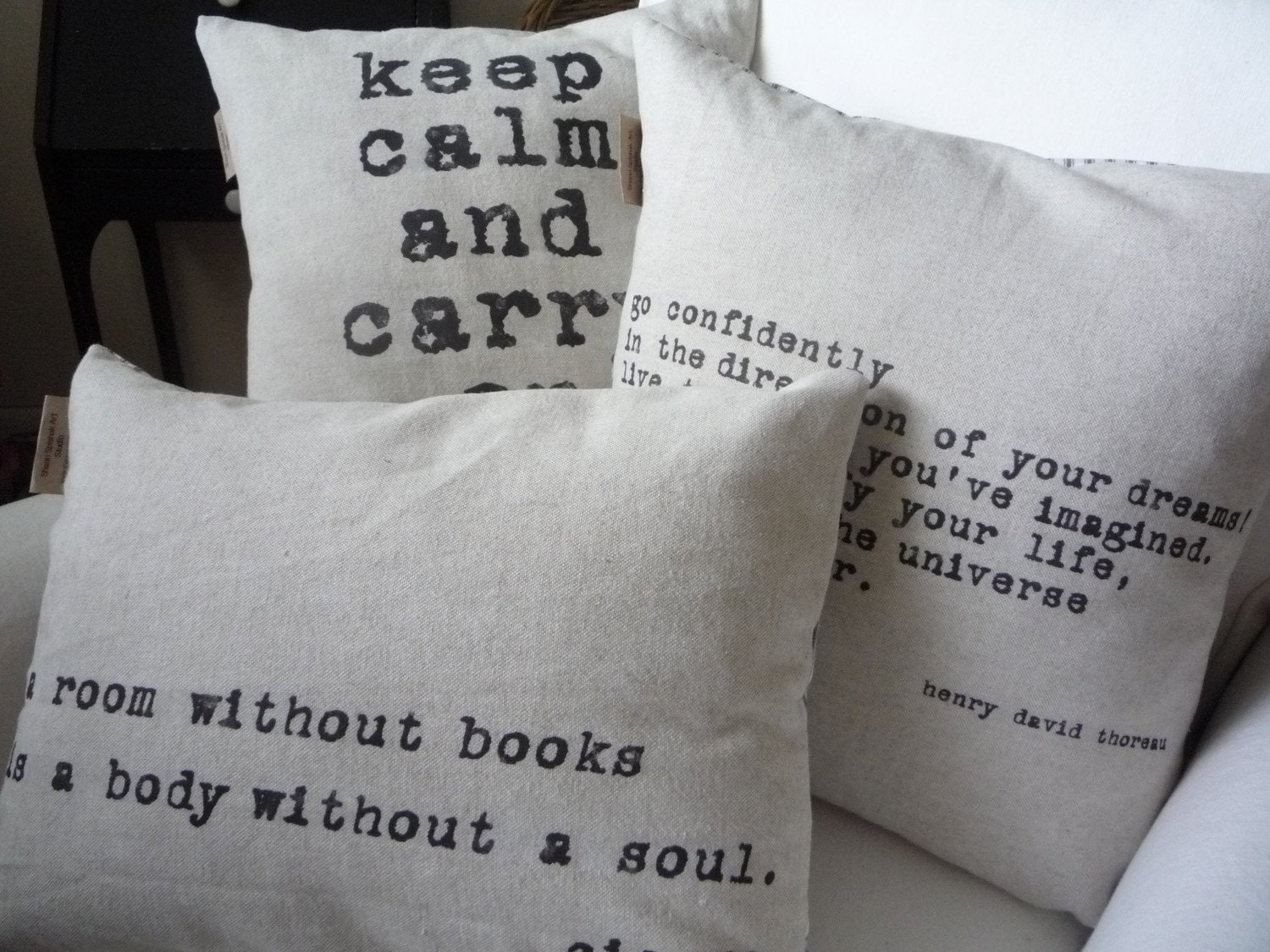 Personalized Quote Industrial Chic Cotton Throw Pillow Cover- Made to Order- Pillow Insert Not Included