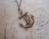 Bronze anchor necklace