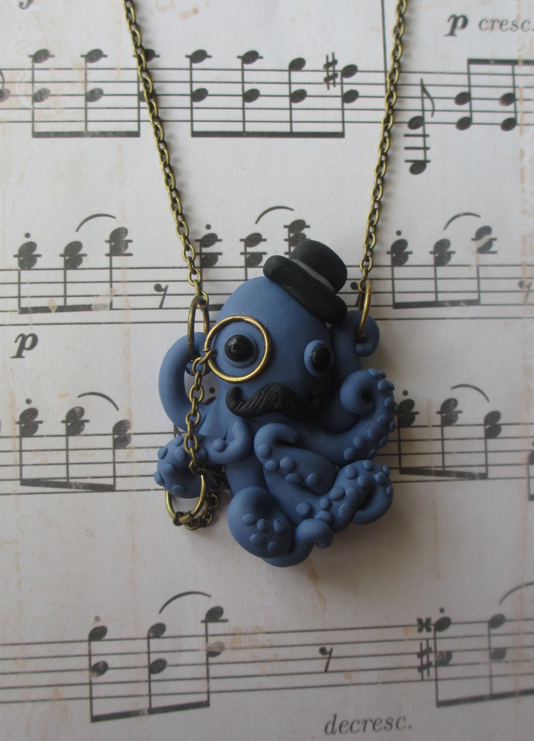 Dapper Octopus necklace - Blue